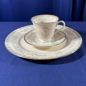 Three piece Lenox Fair Island dinner plate/ cup and saucer set.